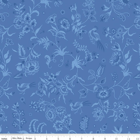 Kipling Gardens Haviland Blueberry - Lily Ashbury Riley Blake Fabric by the Yard Wide Back - Ray of Sonshine Design