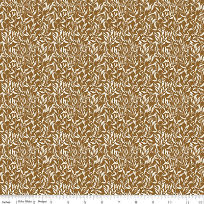 Let’s Wander Leaflets Brown – Riley Blake Quilting Cotton - Ray of Sonshine Design