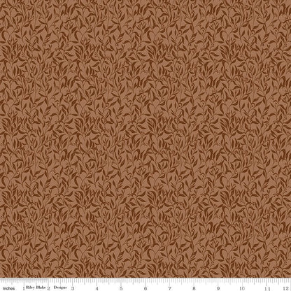 Let's Wander Leaflets Rust | Riley Blake Quilting Cotton Fabric - Ray of Sonshine Design