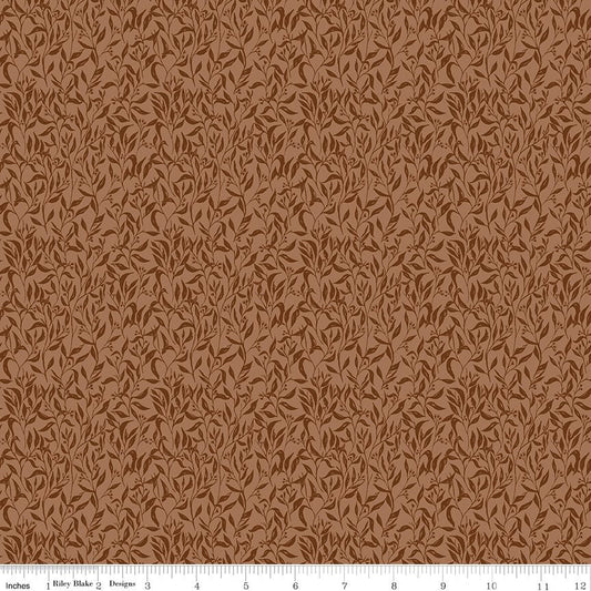 Let's Wander Leaflets Rust | Riley Blake Quilting Cotton Fabric - Ray of Sonshine Design