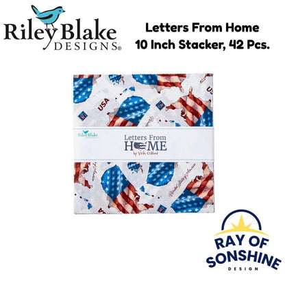Letters From Home 10 Inch Stacker, 42 Pcs. - Riley Blake - 10 - 15610 - 42 - Layer Cake - Ray of Sonshine Design