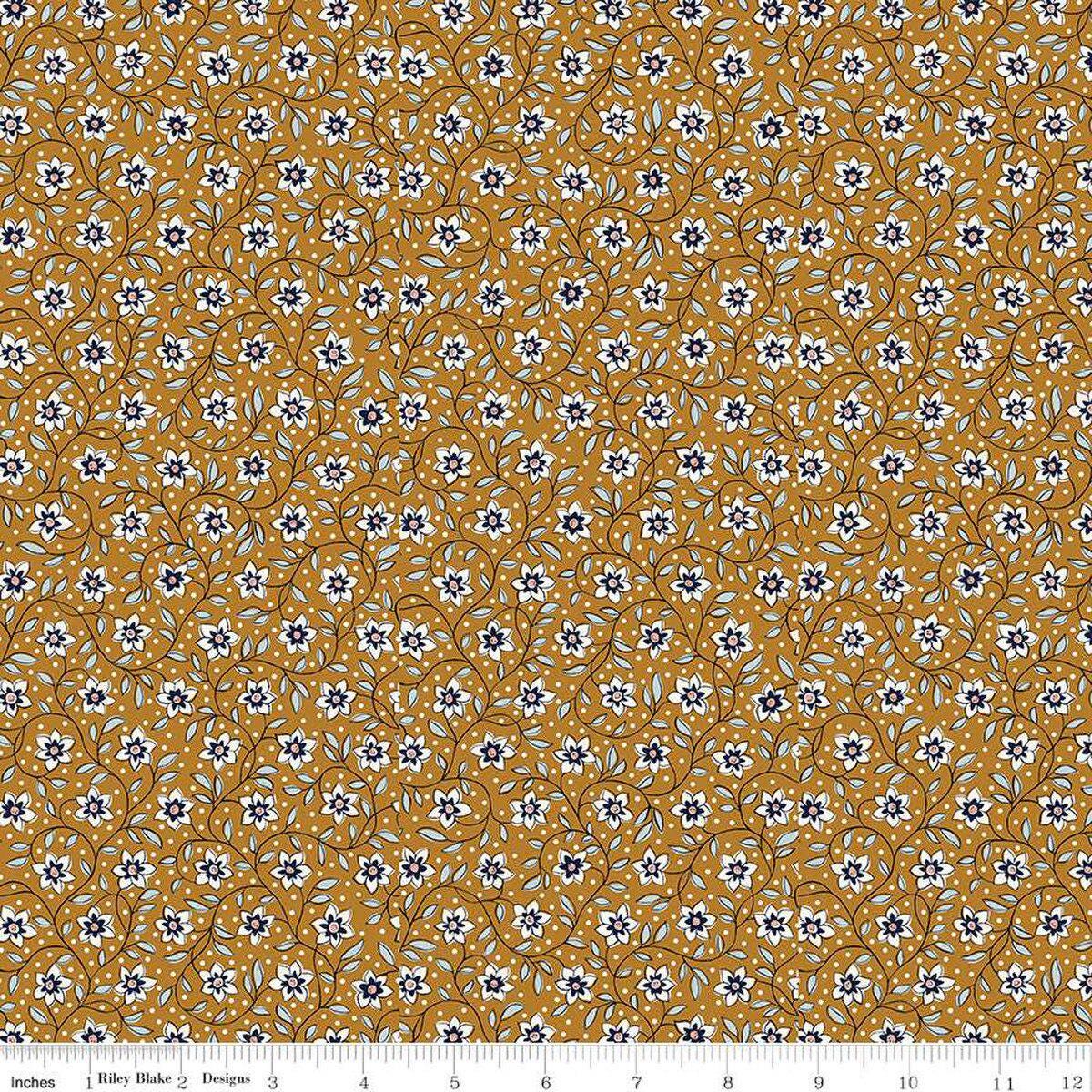 Liberty Denim Florals Lily Trail C - Liberty of London for Riley Blake - Fabric by the Yard - 01667406C - Ray of Sonshine Design