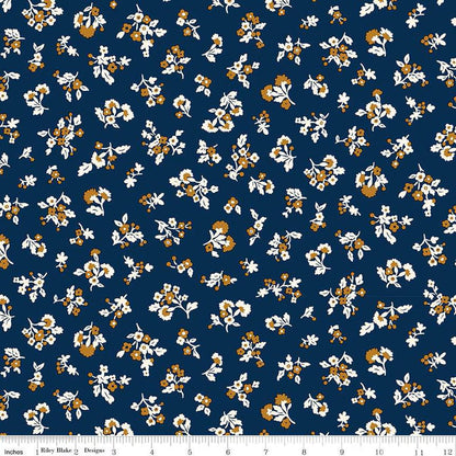 Liberty Denim Florals Tumbling Blooms A - Liberty of London for Riley Blake - Fabric by the Yard - 01667403A - Ray of Sonshine Design