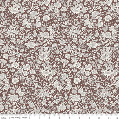 Liberty Emily Belle Chocolate Fabric by the Yard or Fat Quarter - Riley Blake Designs - Ray of Sonshine Design