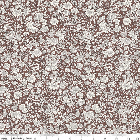 Liberty Emily Belle Chocolate Fabric by the Yard or Fat Quarter - Riley Blake Designs - Ray of Sonshine Design