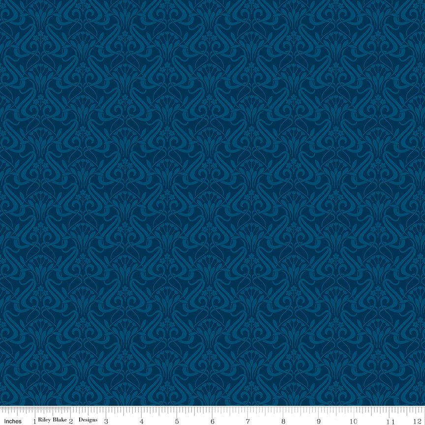 Liberty Fabrics Nouveau Shadow Nightfall – Lasenby Quilting Cotton by the Yard - Ray of Sonshine Design