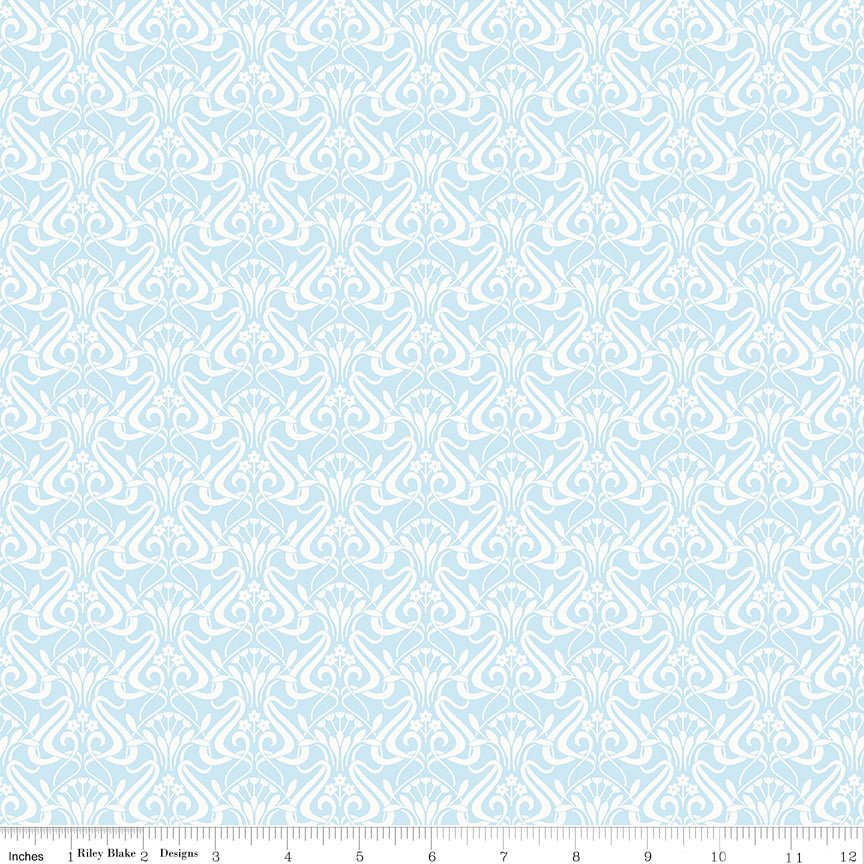 Liberty Fabrics Nouveau Shadow - Opal Blue (Lasenby Cotton) - Ray of Sonshine Design