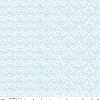 Liberty Fabrics Nouveau Shadow - Opal Blue (Lasenby Cotton) - Ray of Sonshine Design