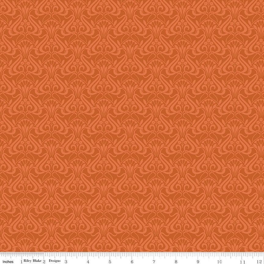 Liberty Fabrics Nouveau Shadow – Pumpkin Spice (Lasenby Quilting Cotton) - Ray of Sonshine Design