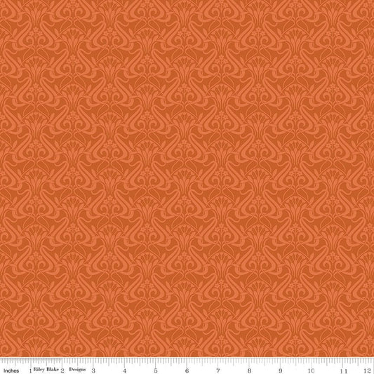 Liberty Fabrics Nouveau Shadow – Pumpkin Spice (Lasenby Quilting Cotton) - Ray of Sonshine Design
