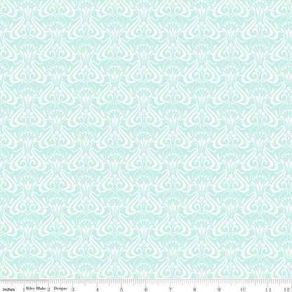 Liberty Fabrics Nouveau Shadow Spearmint - Lasenby Quilting Cotton by the Yard - Ray of Sonshine Design