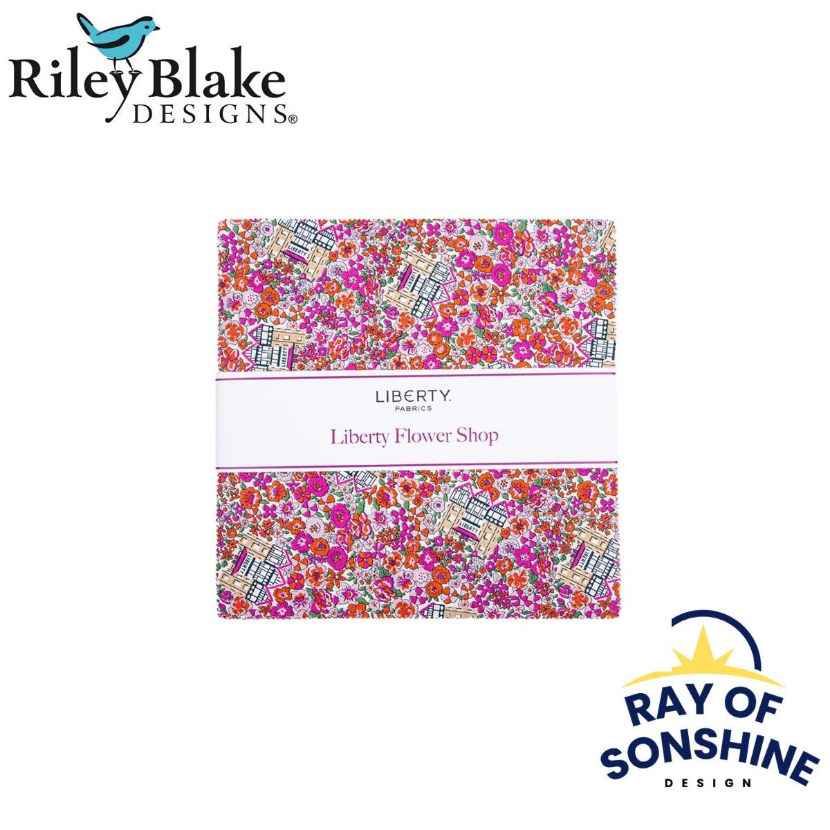 Liberty Flower Shop Charm Pack 5" Stacker Bundle - Riley Blake Designs - 42 piece Precut - 5 - LFLOWER - 42 - Ray of Sonshine Design