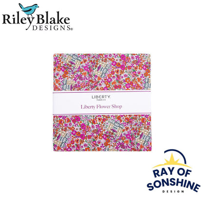 Liberty Flower Shop Charm Pack 5" Stacker Bundle - Riley Blake Designs - 42 piece Precut - 5 - LFLOWER - 42 - Ray of Sonshine Design