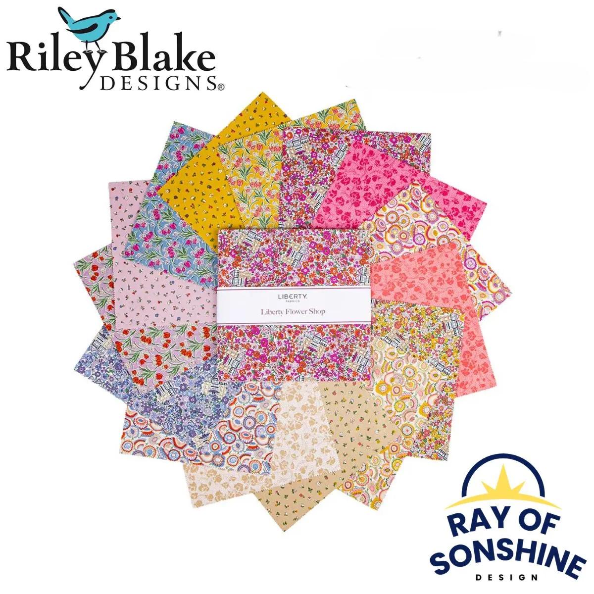 Liberty Flower Shop Charm Pack 5" Stacker Bundle - Riley Blake Designs - 42 piece Precut - 5 - LFLOWER - 42 - Ray of Sonshine Design