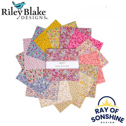 Liberty Flower Shop Charm Pack 5" Stacker Bundle - Riley Blake Designs - 42 piece Precut - 5 - LFLOWER - 42 - Ray of Sonshine Design