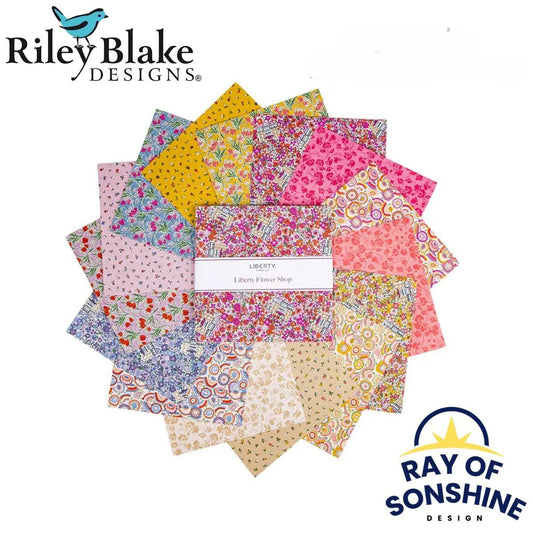 Liberty Flower Shop Charm Pack 5" Stacker Bundle - Riley Blake Designs - 42 piece Precut - 5 - LFLOWER - 42 - Ray of Sonshine Design