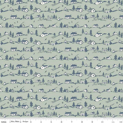 Liberty Postcard from the Highlands Coastal Cottages A - Liberty of London for Riley Blake - Fabric by the Yard - 01667356A - Ray of Sonshine Design