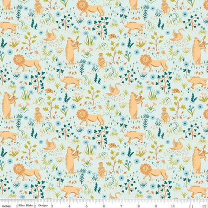 Liberty Tree of Life Canopy Greens Tudor Fauna - Liberty of London for Riley Blake - Fabric by the Yard - 01667370A - Ray of Sonshine Design