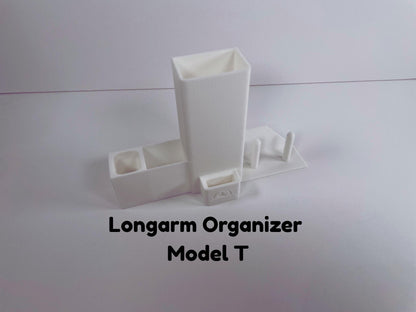 Longarm Caddy Shelf Organizer Model T - Small Scissors, Bobbin, Measuring Tape, Seam Picker and bin for pens, etc - Ray of Sonshine Design