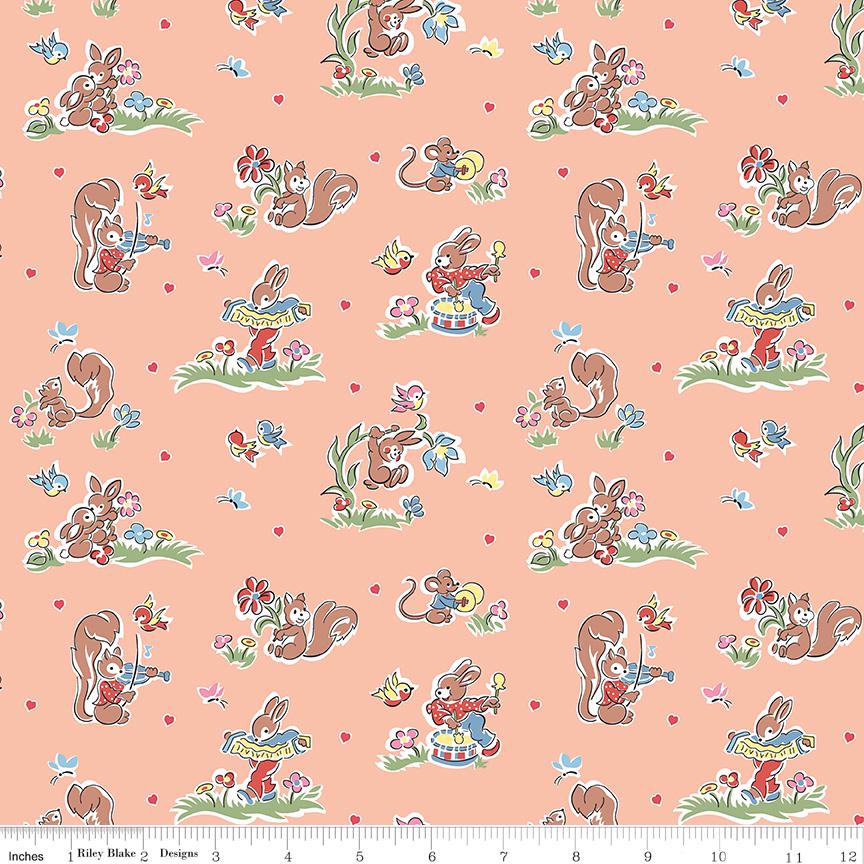 Love Notes Main Apricot - Riley Blake Designs - Cotton Fabric by the Yard - C16380 - APRICOT - Ray of Sonshine Design