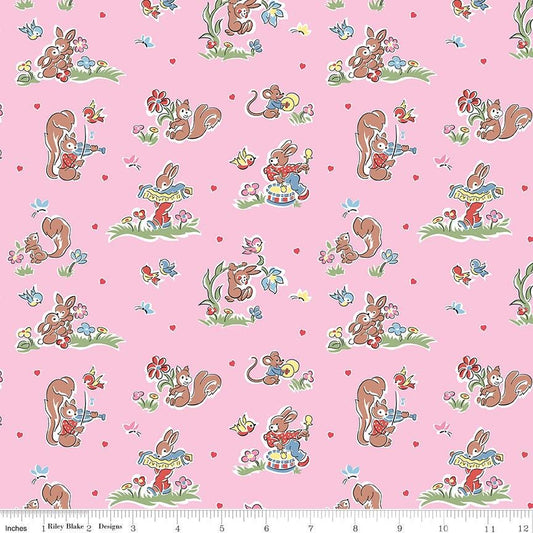 Love Notes Main Pink - Riley Blake Designs - Cotton Fabric by the Yard - C16380 - PINK - Ray of Sonshine Design