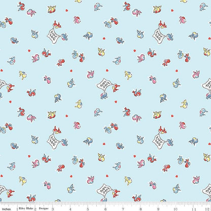 Love Notes Songbirds Sky - Riley Blake Designs - Cotton Fabric by the Yard - C16382 - SKY - Ray of Sonshine Design