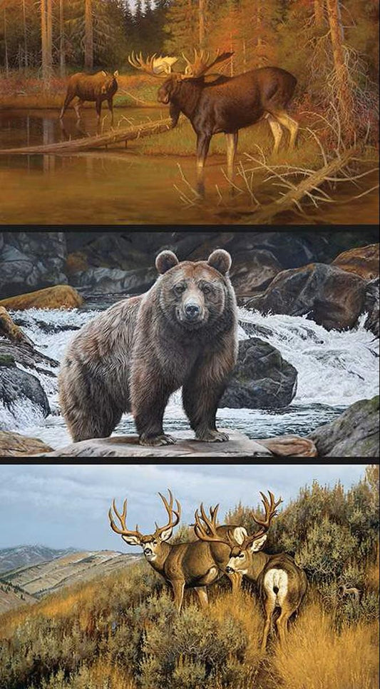 Majestic in Nature Digitally Printed 24" x 43" Majestic Animals Pillow Panel - Riley Blake Designs - Ray of Sonshine Design