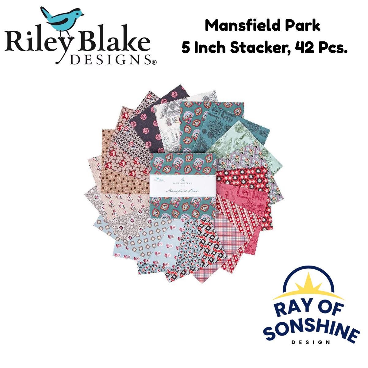 Mansfield Park 5" Stacker (Charm Pack) - Riley Blake Designs - Precuts 5 - 15190 - 42 - Ray of Sonshine Design