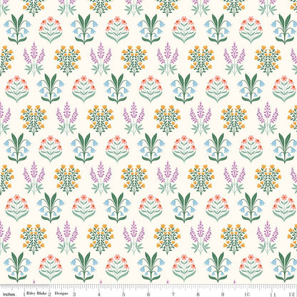 Meadow Moments Blossom Trail Cream Fabric by the Yard or Fat Quarter - Sandra Nygård-Parthoens for Riley Blake Designs - Ray of Sonshine Design