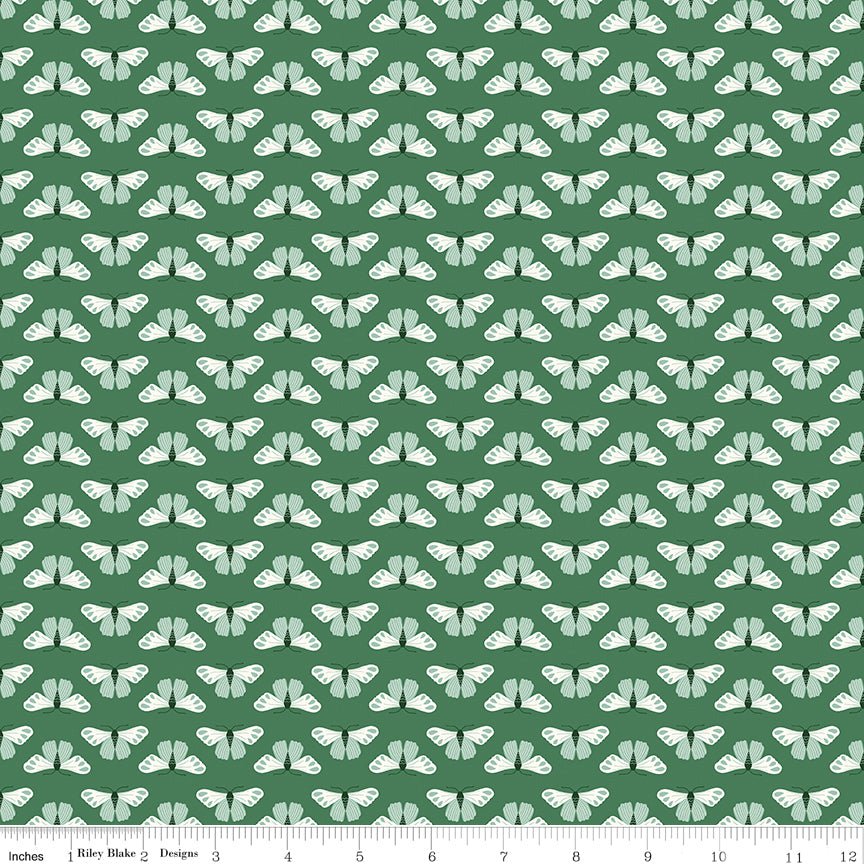 Meadow Moments Butterflies Green Fabric by the Yard or Fat Quarter - Riley Blake Designs - Ray of Sonshine Design
