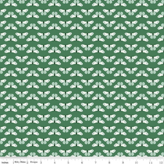 Meadow Moments Butterflies Green Fabric by the Yard or Fat Quarter - Riley Blake Designs - Ray of Sonshine Design