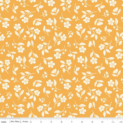 Meadow Moments Drifting Blooms Yellow Fabric by the Yard or Fat Quarter - Riley Blake Designs - Ray of Sonshine Design