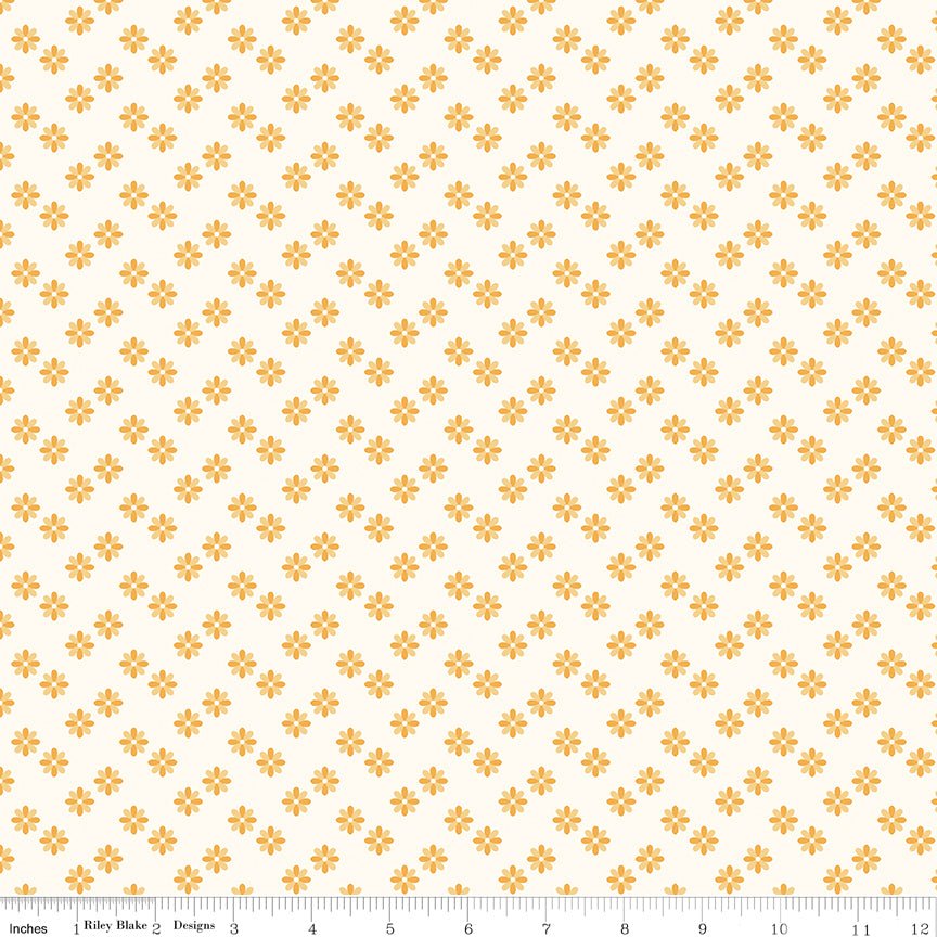 Meadow Moments Flower Sprinkle Cream Fabric by the Yard or Fat Quarter - Riley Blake Designs - Ray of Sonshine Design