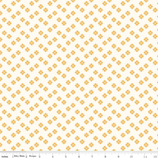 Meadow Moments Flower Sprinkle Cream Fabric by the Yard or Fat Quarter - Riley Blake Designs - Ray of Sonshine Design