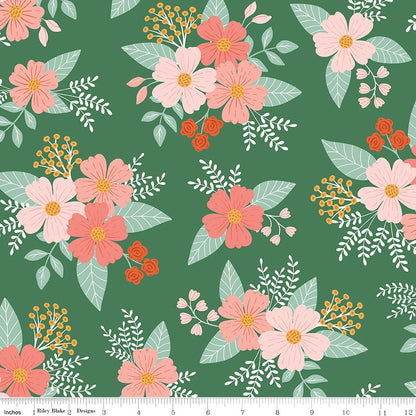 Meadow Moments Main Green Fabric by the Yard or Fat Quarter - Riley Blake Designs - Ray of Sonshine Design