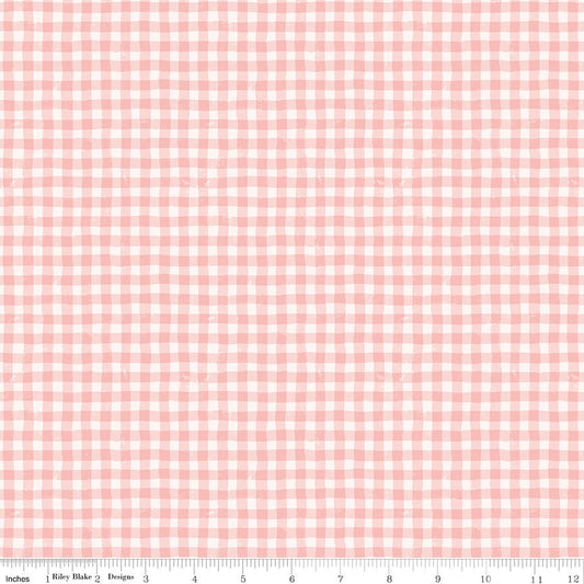 Meadow Moments Summer Gingham Pink Fabric by the Yard or Fat Quarter -Riley Blake Designs - Ray of Sonshine Design