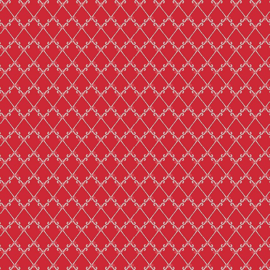 Mistletoe & Holly Candy Canes Red - Riley Blake Designs - Cotton Fabric by the Yard - C16406 - RED - Ray of Sonshine Design