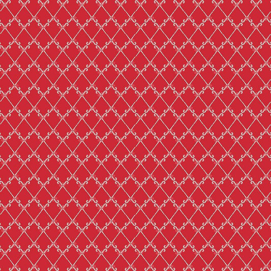 Mistletoe & Holly Candy Canes Red - Riley Blake Designs - Cotton Fabric by the Yard - C16406 - RED - Ray of Sonshine Design