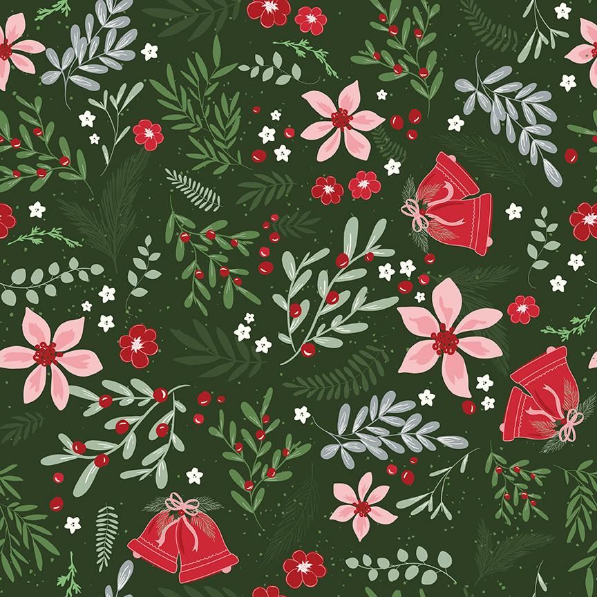 Mistletoe & Holly Main Forest - Riley Blake Designs - Cotton Fabric by the Yard - C16400 - FOREST - Ray of Sonshine Design