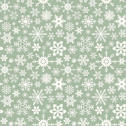 Mistletoe & Holly Snowflakes Sage - Riley Blake Designs - Cotton Fabric by the Yard - C16402 - SAGE - Ray of Sonshine Design