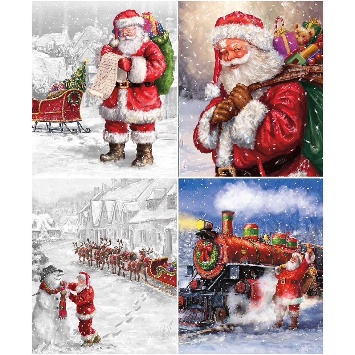 More Christmas Wishes Panel Bundle Riley Blake Designs Fabric Panel, 4 Pieces - Ray of Sonshine Design
