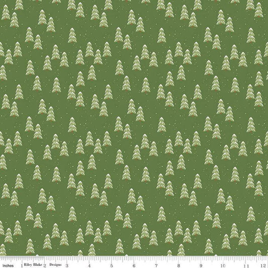 More Christmas Wishes Pines Green - Riley Blake Designs - Quilting Cotton Fabric by the yard - Holiday - C16556 - GREEN - Ray of Sonshine Design