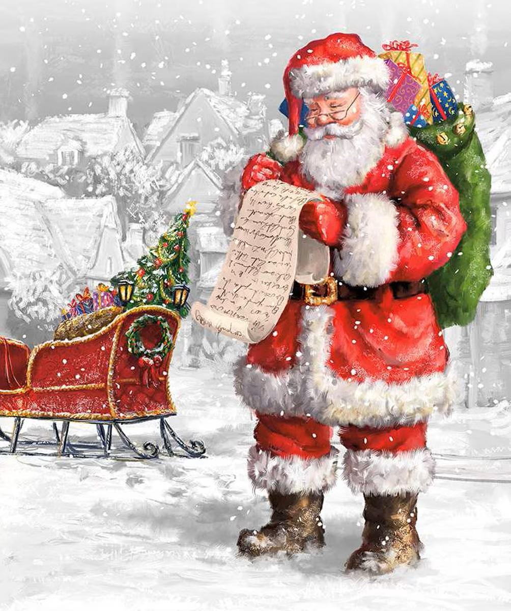 More Christmas Wishes Santa's List Panel - Riley Blake Designs - Quilting Cotton Fabric by the yard - Holiday - PD16550 - PANEL - Ray of Sonshine Design