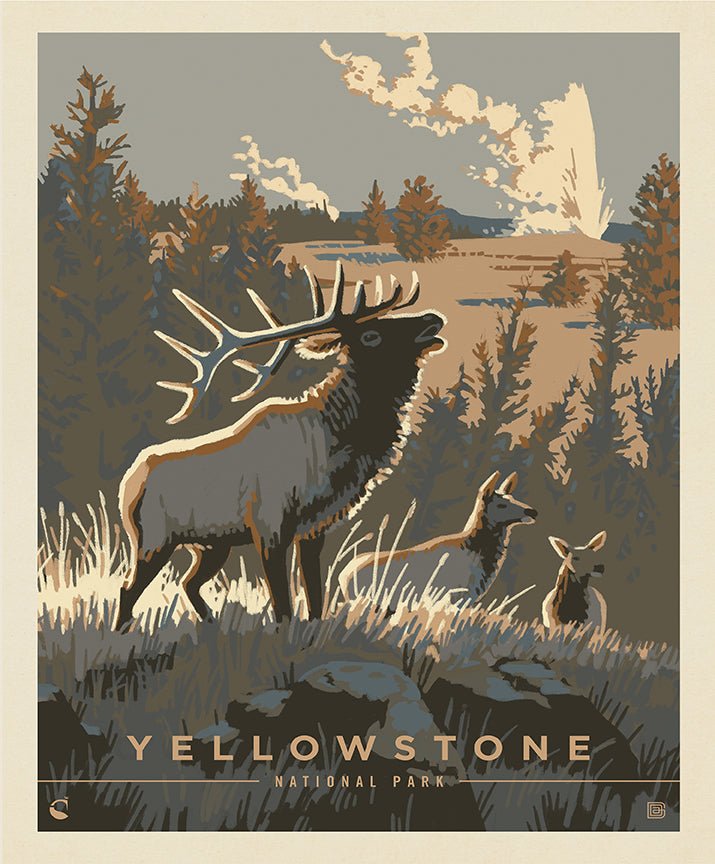 National Parks Yellowstone Poster Panel 36" x 43.5" Fabric Panel | Riley Blake Designs - Ray of Sonshine Design
