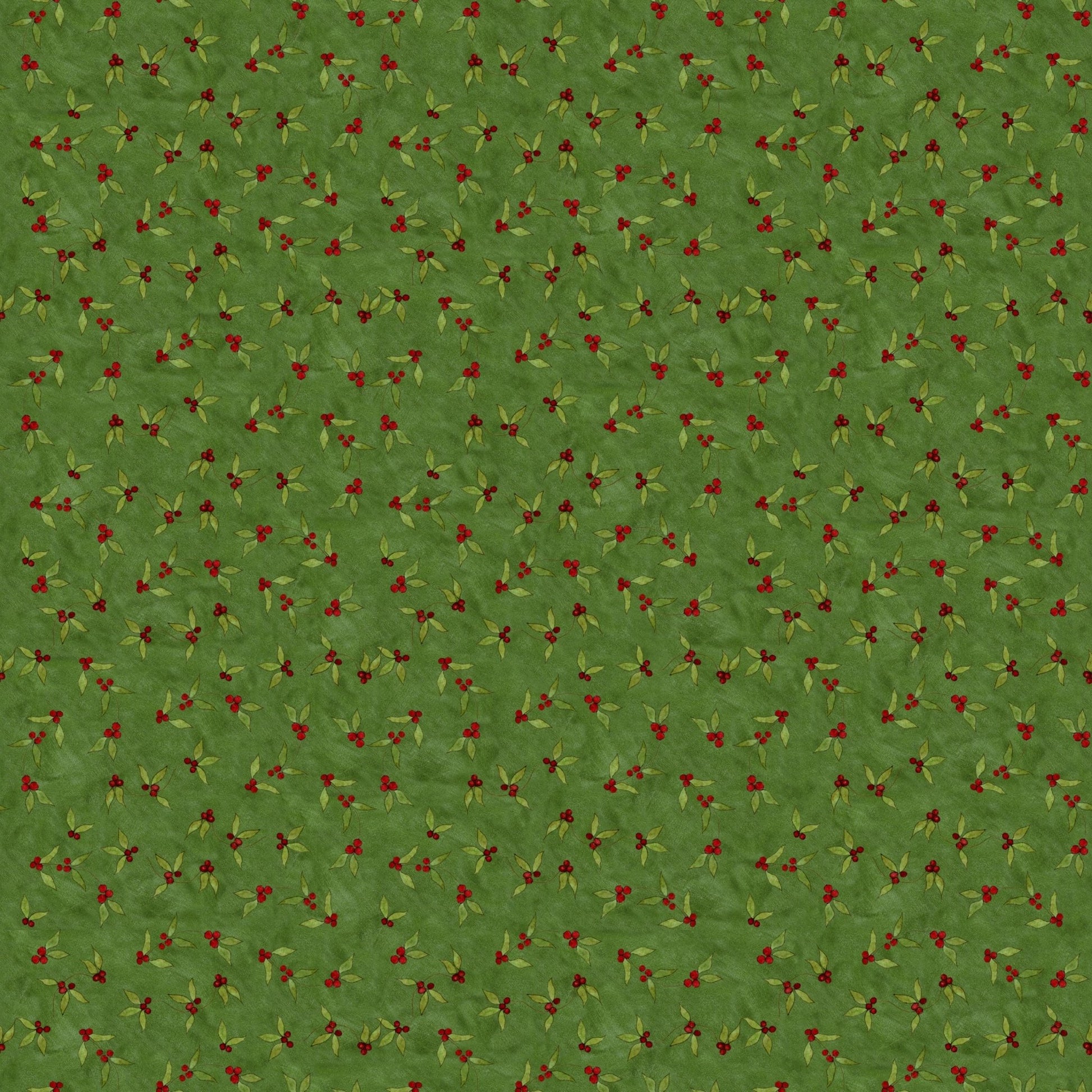 Naughty or Nice Holly Berries Green - Riley Blake Designs - Quilting Cotton Fabric by the yard - Festive - C16263 - GREEN - Ray of Sonshine Design