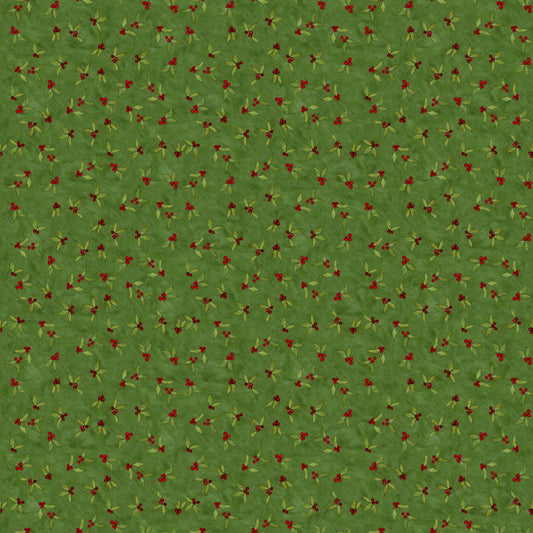 Naughty or Nice Holly Berries Green - Riley Blake Designs - Quilting Cotton Fabric by the yard - Festive - C16263 - GREEN - Ray of Sonshine Design
