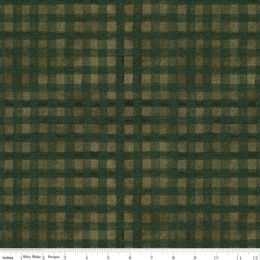 Northern Christmas Buffalo Check Green Christmas Teresa Kogut Riley Blake Fabric by the Yard - Ray of Sonshine Design