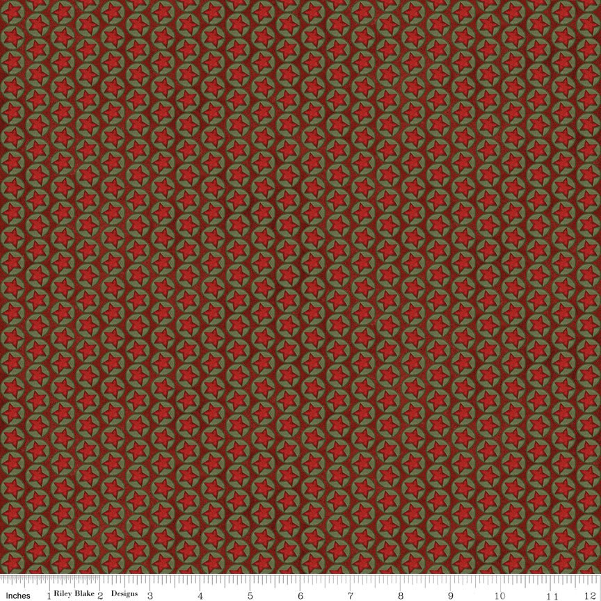 Northern Christmas Stars Red Christmas Teresa Kogut Riley Blake Fabric by the Yard - Ray of Sonshine Design