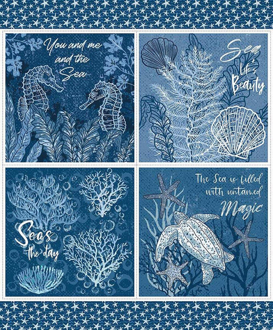 Ocean Oasis Seas the Day Panel - Riley Blake Designs - Cotton Fabric by the yard - P15996 - PANEL - Ray of Sonshine Design