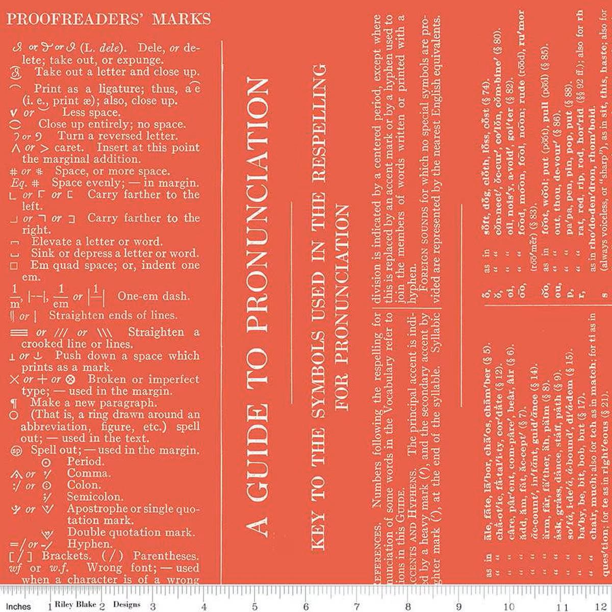 Old School Dictionary Red - Riley Blake Designs - Cotton Fabric by the yard - C14952 - RED - Ray of Sonshine Design